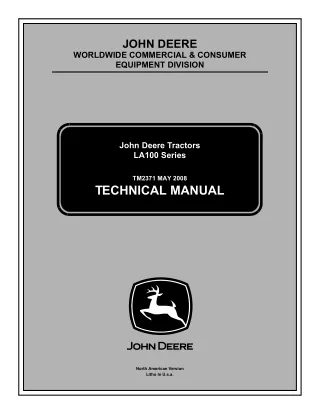 JOHN DEERE LA150 LAWN TRACTOR Service Repair Manual