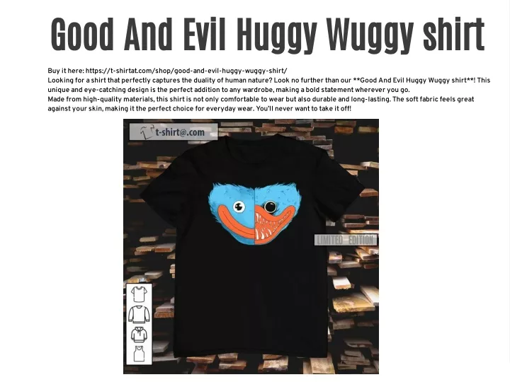 good and evil huggy wuggy shirt