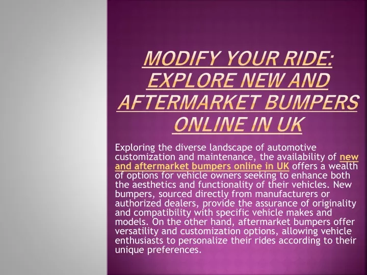 modify your ride explore new and aftermarket bumpers online in uk