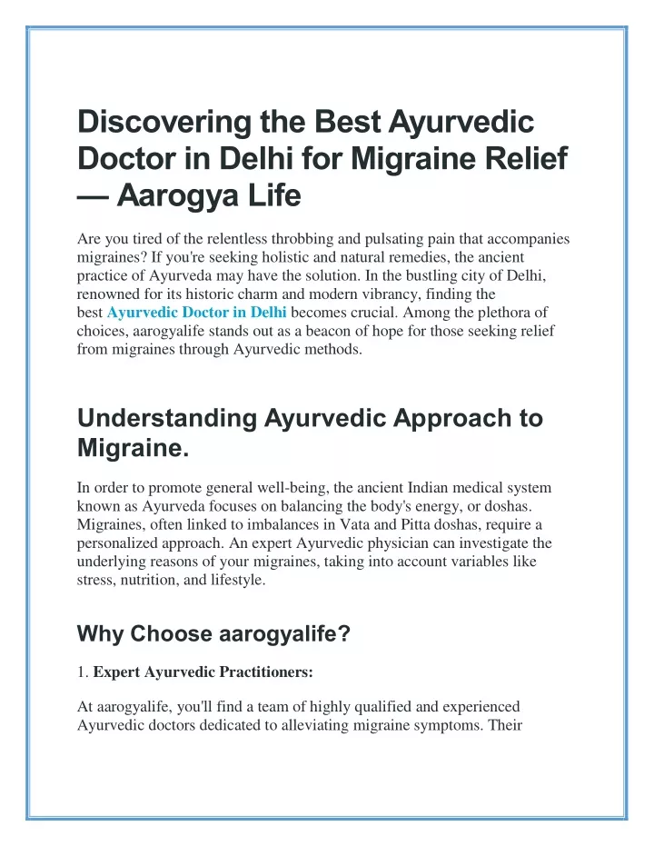 discovering the best ayurvedic doctor in delhi
