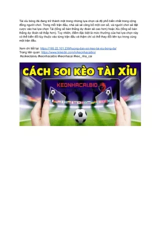 Khám phá cách đọc hiểu kèo tài xỉu đỉnh cao tại keonhacai239