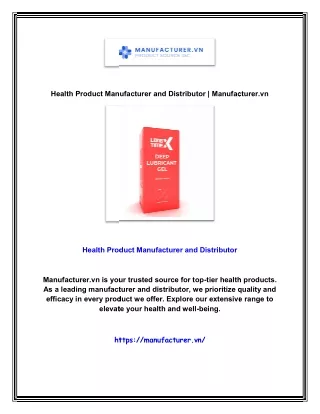 Health Product Manufacturer and Distributor | Manufacturer.vn