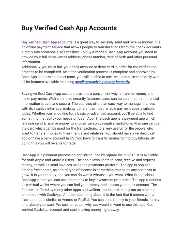 buy verified cash app accounts