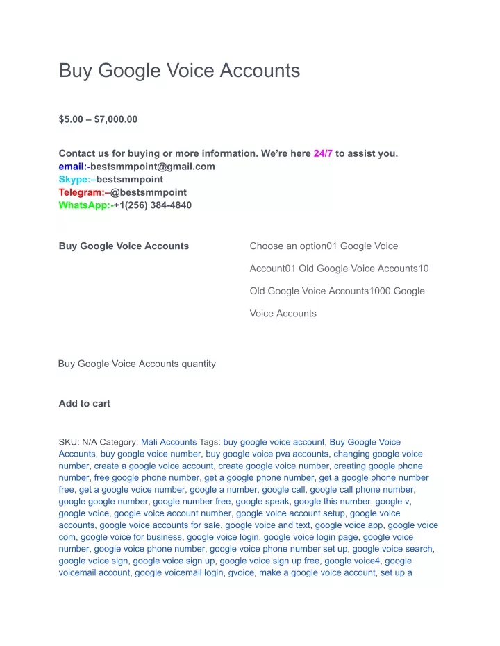 buy google voice accounts