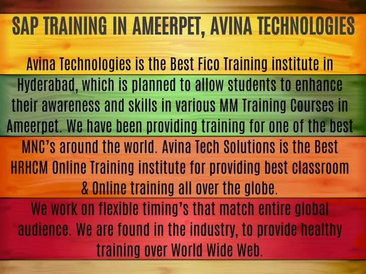 sap training in ameerpet avina technologies