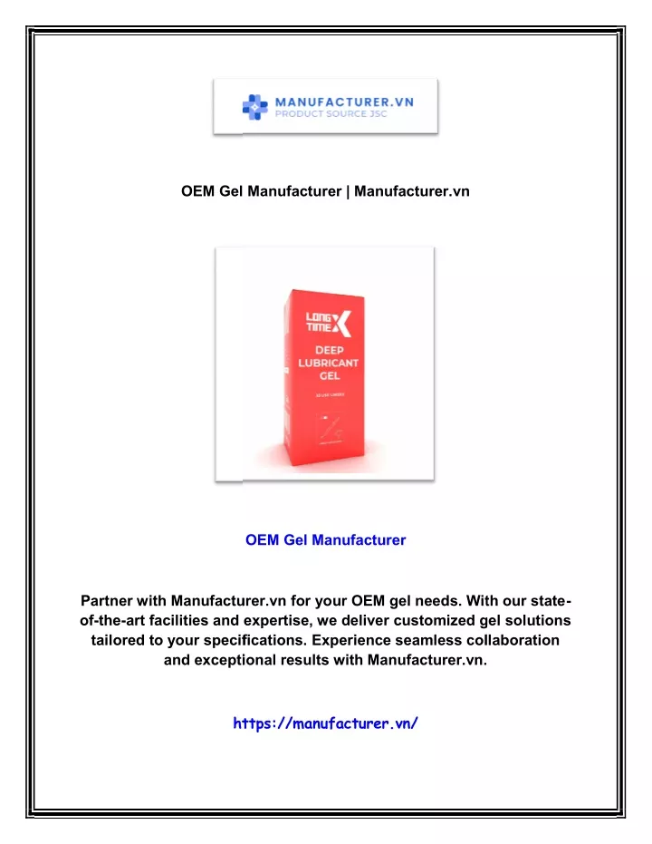 oem gel manufacturer manufacturer