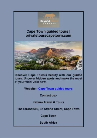 Cape Town guided tours