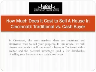 How Much Does It Cost to Sell A House In Cincinnati