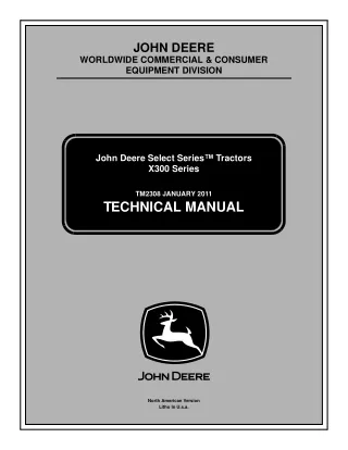 JOHN DEERE X300 LAWN TRACTOR Service Repair Manual