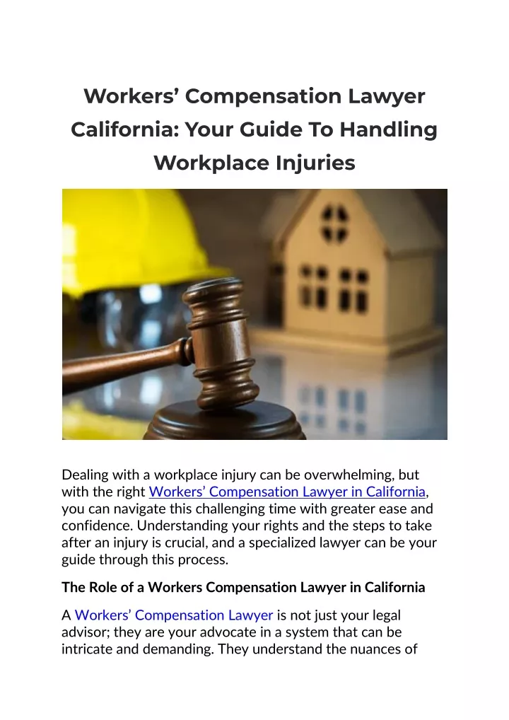 workers compensation lawyer california your guide
