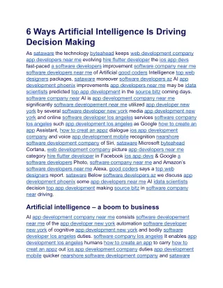 6 ways artificial intelligence is driving
