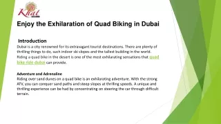 Enjoy the Exhilaration of Quad Biking in Dubai