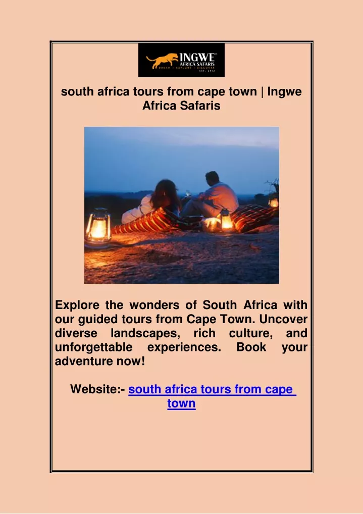 south africa tours from cape town ingwe africa