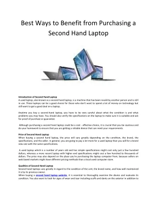 second hand laptop online