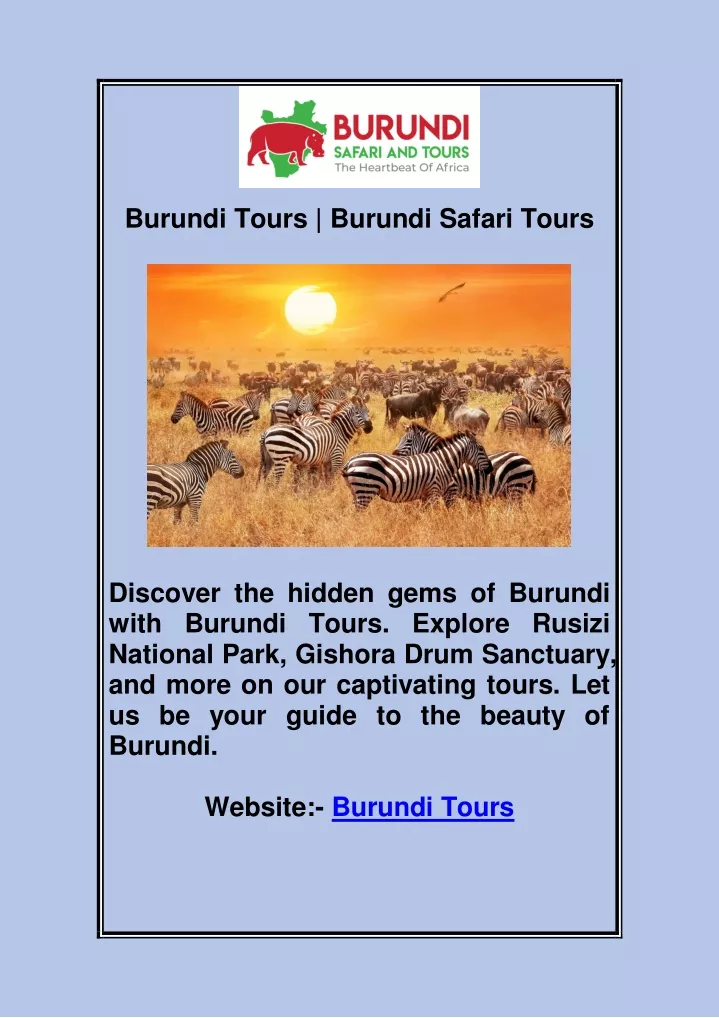 burundi tours burundi safari tours