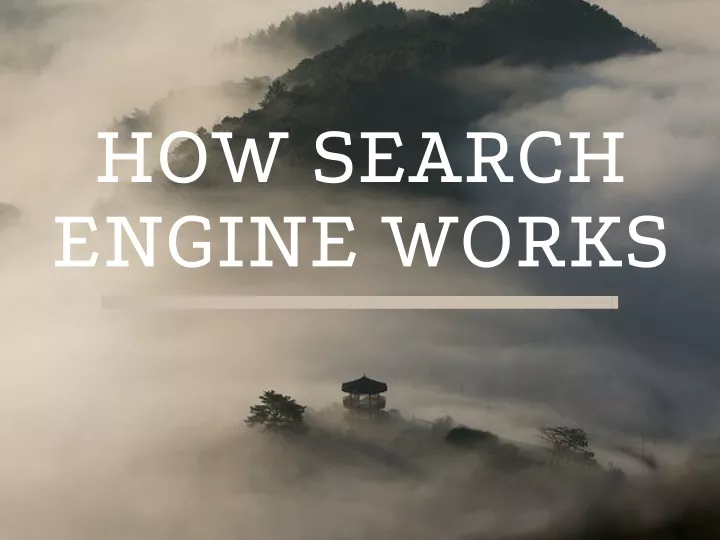 how search engine works