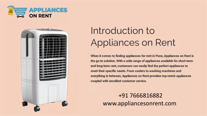 introduction to appliances on rent