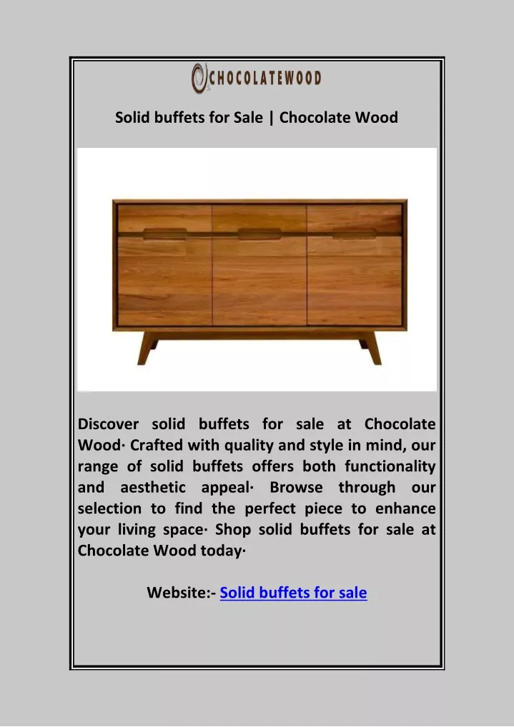 solid buffets for sale chocolate wood