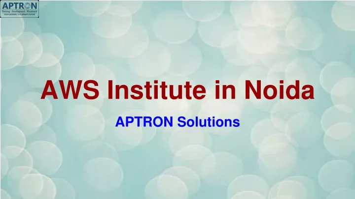 aws institute in noida