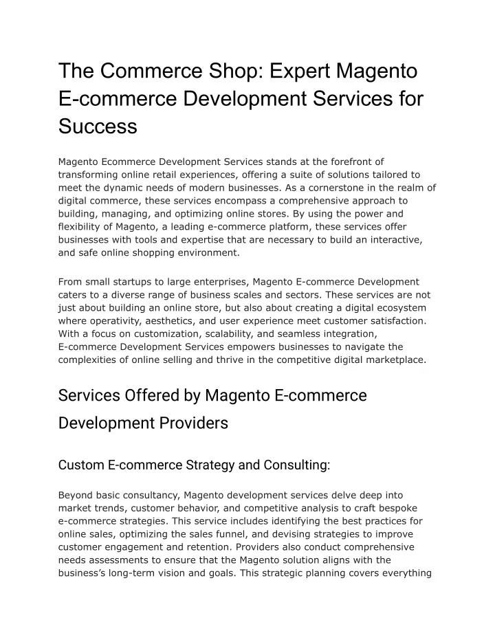 the commerce shop expert magento e commerce
