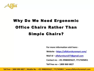 Why Do We Need Ergonomic Office Chairs Rather Than Simple Chairs