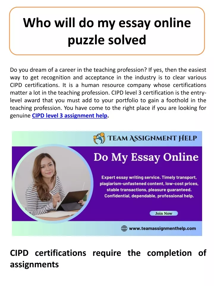 who will do my essay online puzzle solved