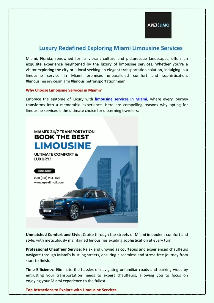 luxury redefined exploring miami limousine