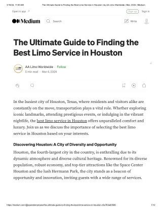 The Ultimate Guide to Finding the Best Limo Service in Houston _ by AA Limo Worldwide _ Mar, 2024 _ Medium