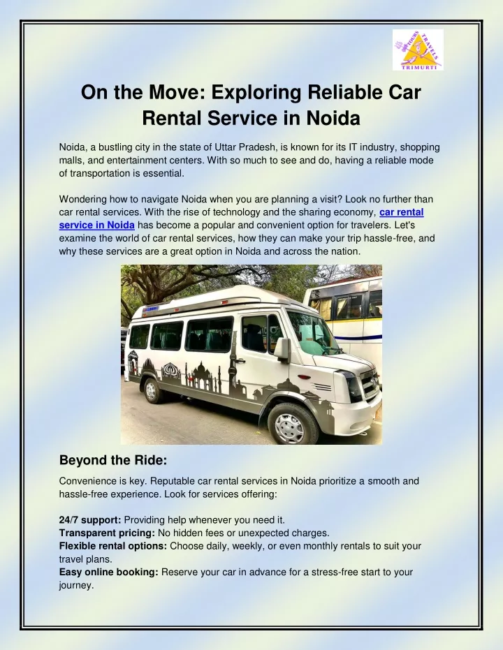 on the move exploring reliable car rental service