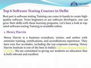 Top 6 Software Testing Courses in Delhi: Enhance Your Skills Today