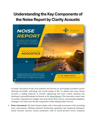 Understanding the Key Components of the Noise Report
