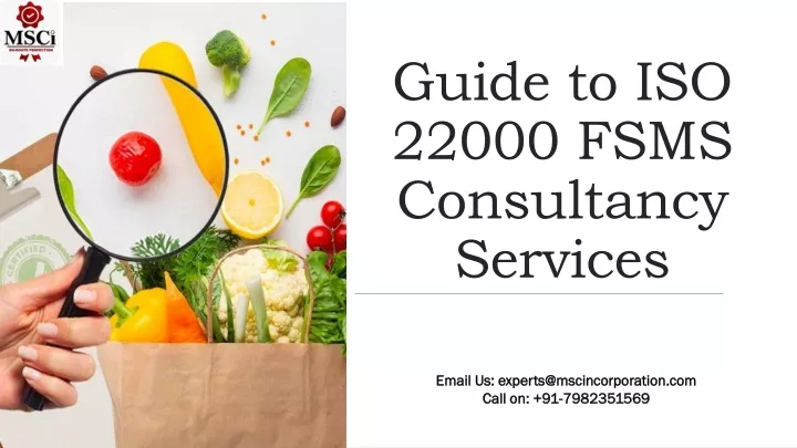 guide to iso 22000 fsms consultancy services