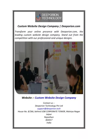custom website design company deeporion com