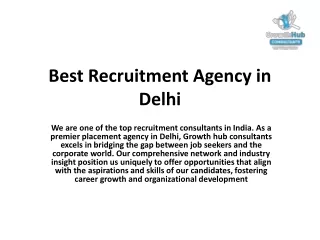 Best Recruitment Agency in Delhi