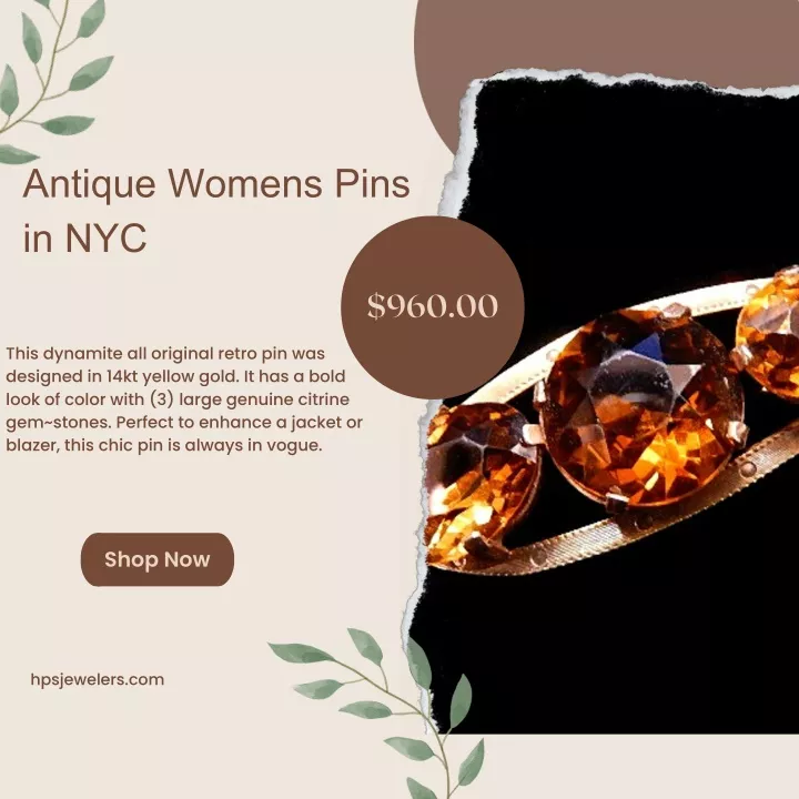 antique womens pins in nyc