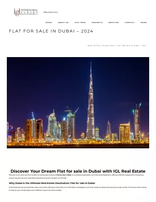 FLAT FOR SALE IN DUBAI – 2024