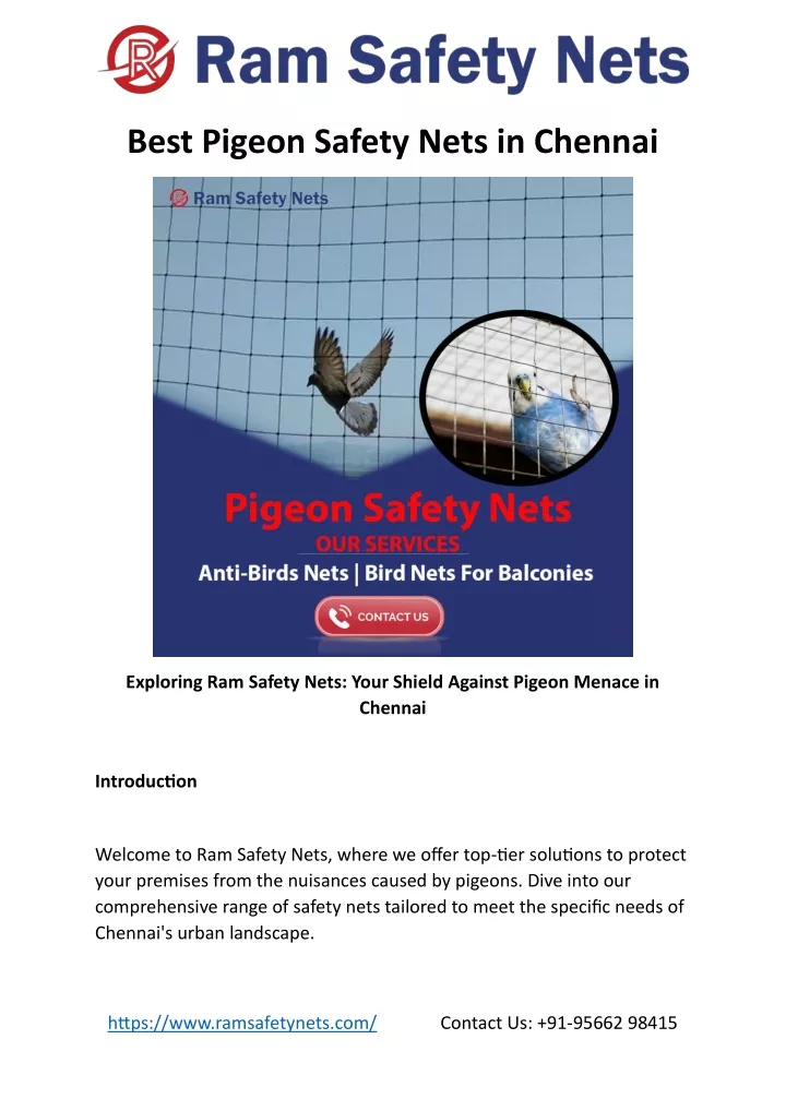 best pigeon safety nets in chennai