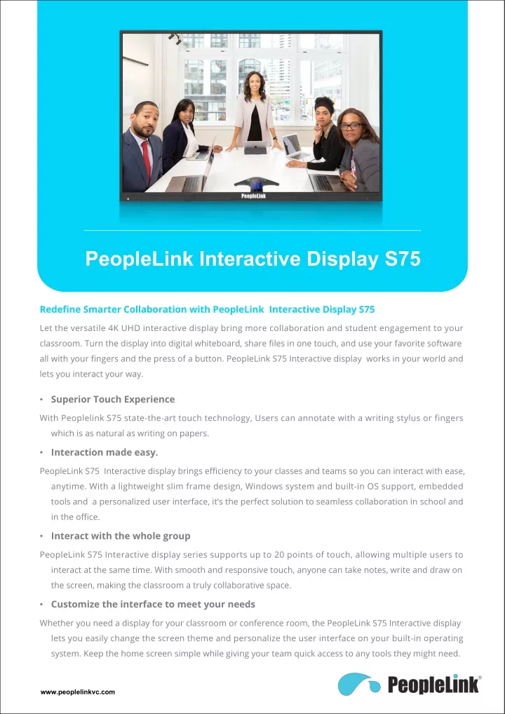 peoplelink interactive display s75