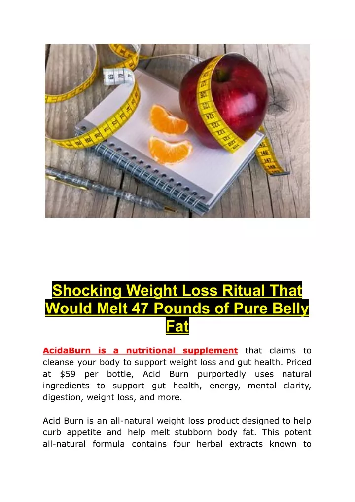 shocking weight loss ritual that would melt