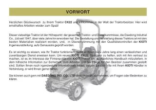 Kioti Daedong CK22 Tractor Operator manual (German)