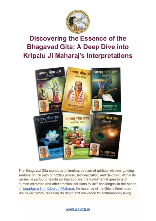 Discovering the Essence of the Bhagavad Gita_ A Deep Dive into Kripalu Ji Maharaj’s Interpretations