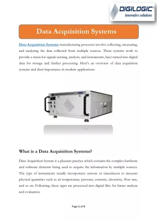 Data Acquisition Systems | Digilogic Systems
