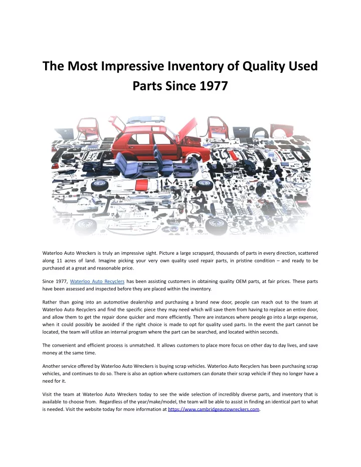 the most impressive inventory of quality used