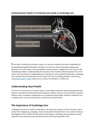 Unlocking Heart Health
