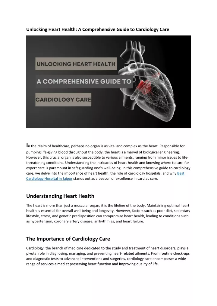 unlocking heart health a comprehensive guide