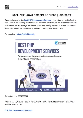 Best PHP Development Services - i3infosoft