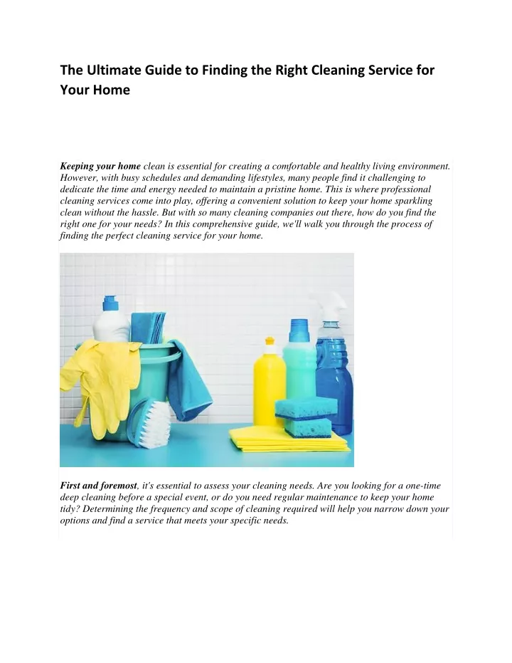 the ultimate guide to finding the right cleaning