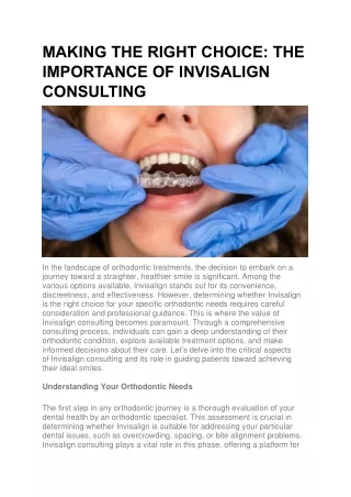 The Vital Role of Invisalign Consulting