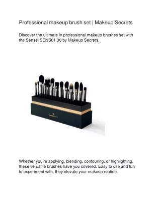 Professional makeup brush set | Makeup Secrets