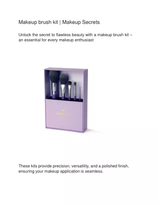 Makeup brush kit | Makeup Secrets